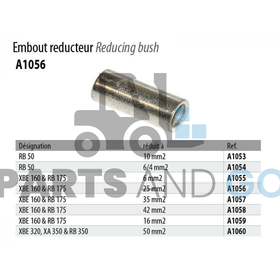 Embout reducteur - réduit à 25mm2 pour connecteur RB175 et XBE160 - Parts & Go