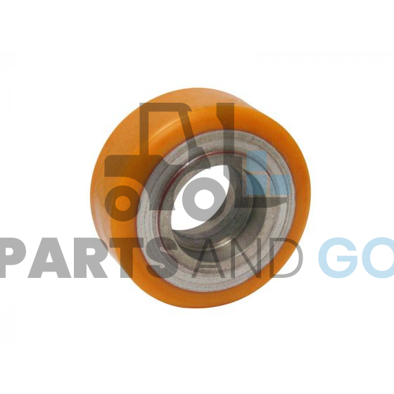 Galet Stabilisateur, Polyuréthane 100x40/45mm, cage de roulement 47x15mm, monté sur Jungheinrich, Mic et OMG - Parts & Go