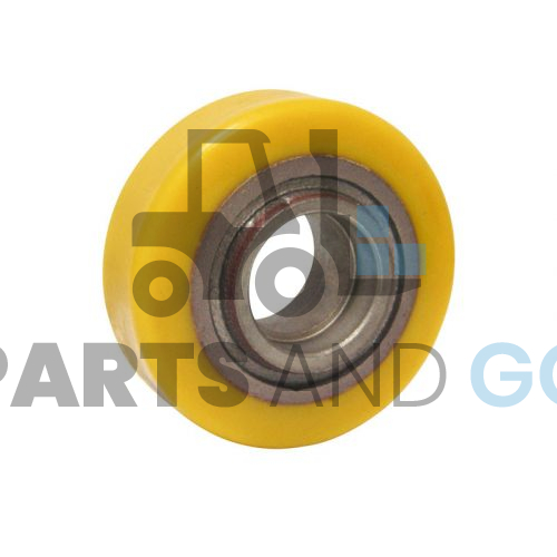 Galet Stabilisateur, Polyuréthane 120x40/50mm, cage de roulement 47x16mm, monté sur Mic et Jungheinrich - Parts & Go