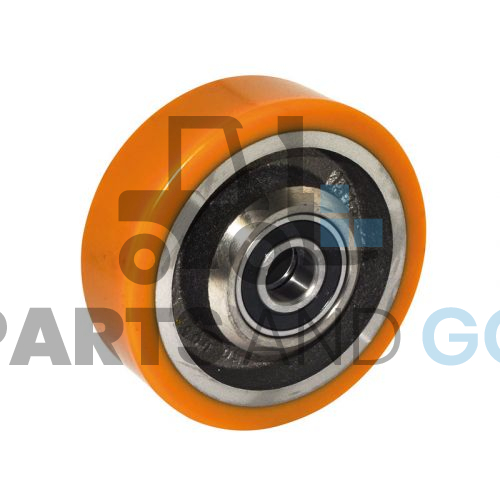 Galet Stabilisateur, Polyuréthane 125x40/50mm, axe de 20mm, monté sur BT, Toyota, Jungheinrich, Still et Lifter - Parts & Go