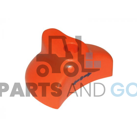 Poignée - levier de commande Orange, monté sur Transpalette Electrique Linde - Parts & Go