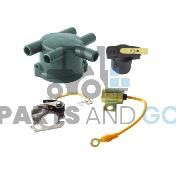 Kit d'allumage (Tête d'allumage, vis platinées, rotor et condensateur) pour moteur Mitsubishi 4G41 - Parts & Go