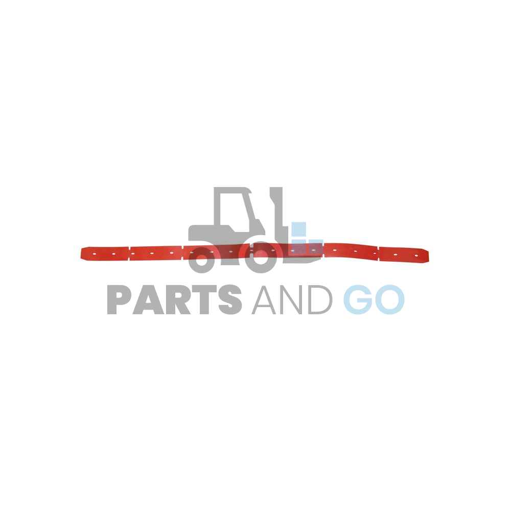 Bavette avant Rouge 1225 x 50 x 3 Pied de suceur 800-900 mm, monté sur Autolaveuse Tennant 5680, 5700 et 7200 - Parts & Go