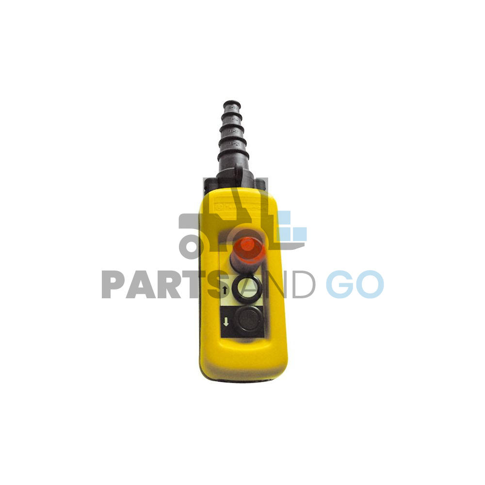 boîte à boutons pendante jaune avec arrêt d'urgence pour Nacelles et Poids lourds - Parts & Go