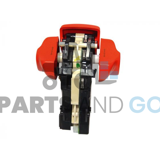 Tête de timon équipée avec accelérateur et bouton de sécurité monté sur Transpalettes Electriques Linde - Parts & Go