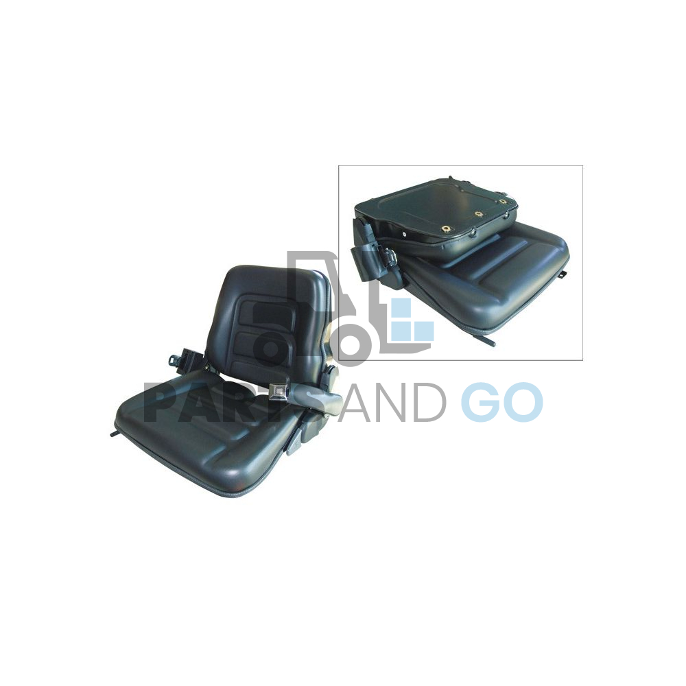 Siège type GS12 pliant en PVC avec microcontact et ceinture pour Chariot élévateur - Parts & Go