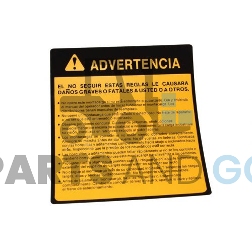 adhesif version espagnole - Parts & Go