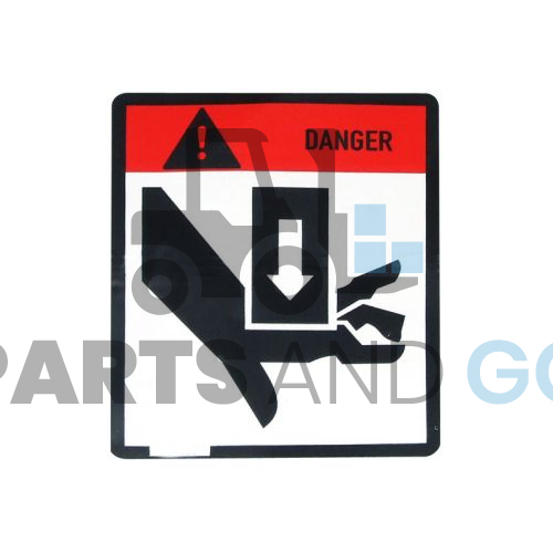 Adhésif de sécurité - Risque de pincement ou d'écrasement de main - Parts & Go