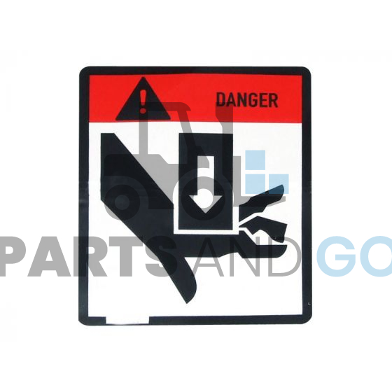 Adhésif de sécurité - Risque de pincement ou d'écrasement de main - Parts & Go