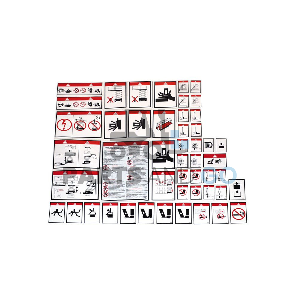 Kit d'étiquette de securité pour nacelle ciseaux - Parts & Go
