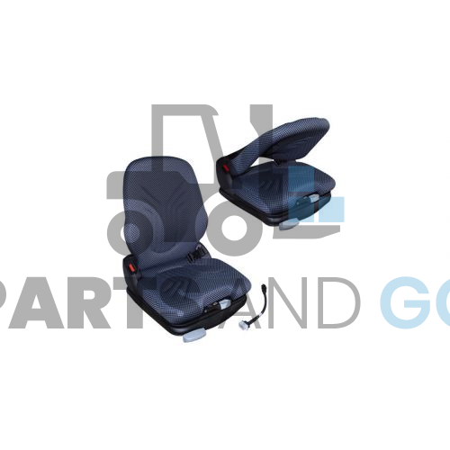 Siège Grammer Primo® xxl en tissu avec microcontact, ceinture et compresseur 12volts pour chariot élévateur - Parts & Go