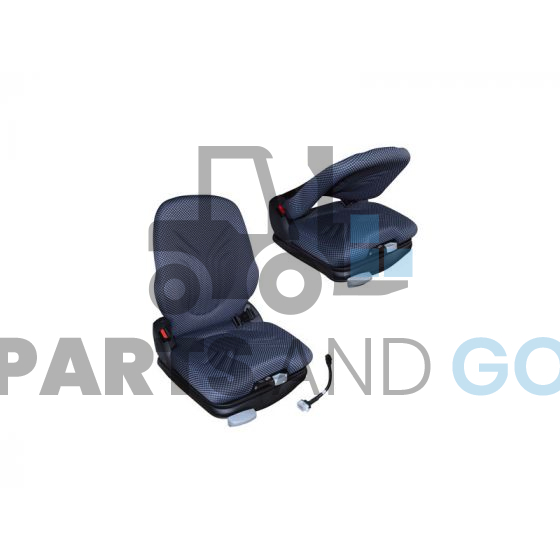 Siège Grammer Primo® xxl en tissu avec microcontact, ceinture et compresseur 12volts pour chariot élévateur - Parts & Go