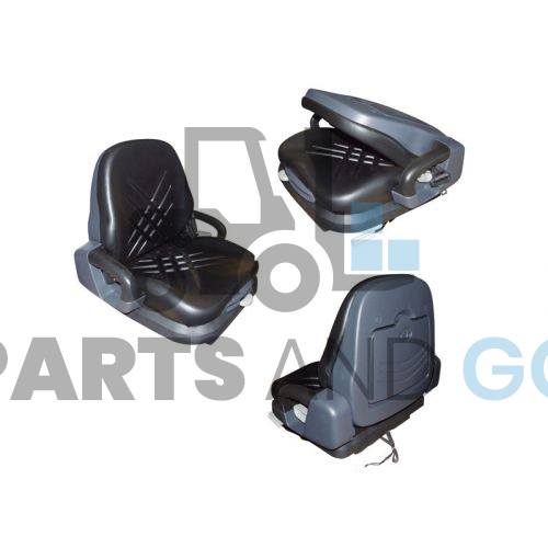 Siège PVC avec microcontact et ceinture, Dimension 620x600x590mm entraxe 362mm pour chariot élévateur - Parts & Go