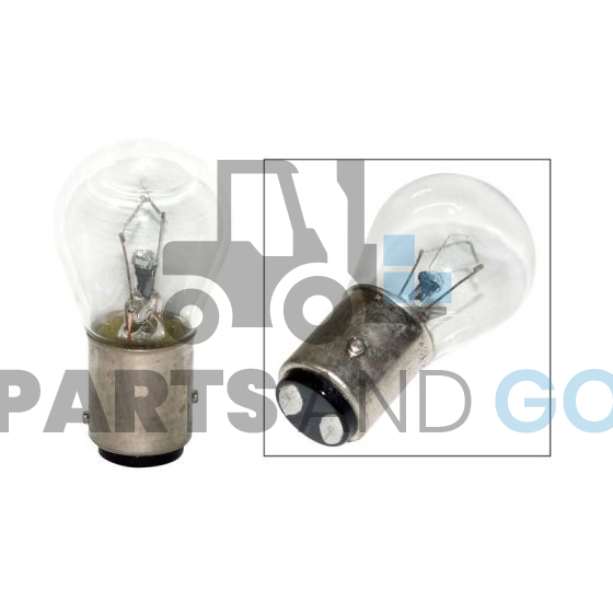 Lampe - Ampoule BAY15D, monofil, 48volts, 25W, diamètre 25mm, hauteur 48,9mm - Parts & Go