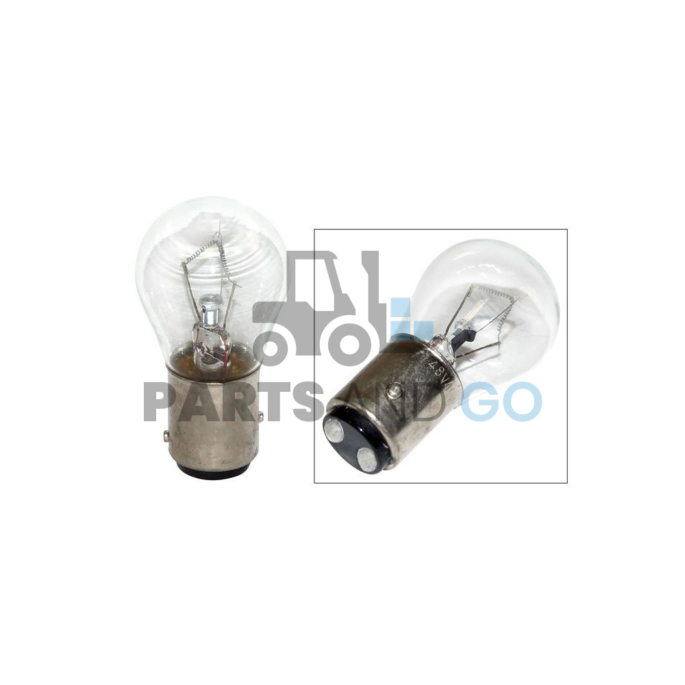 Lampe - Ampoule (2 Plots) culot BAY15D, 48volts, 40W, diamètre 35mm - Parts & Go