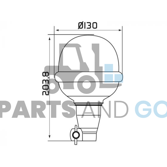 Gyrophare à base flexible 12/24v (sans lampe) - Parts & Go