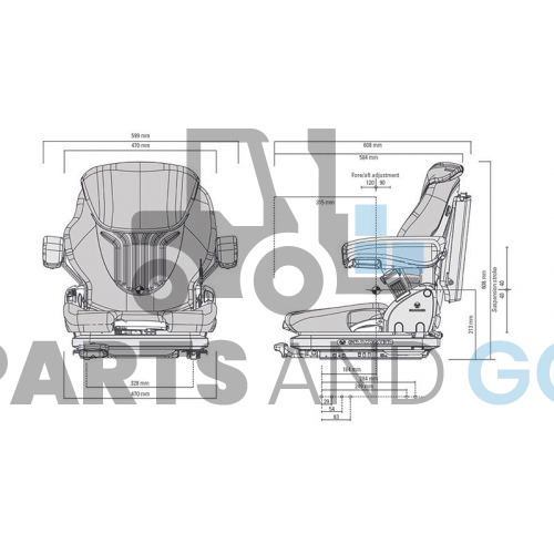 Siège Grammer Primo® xm en PVC avec microcontact et ceinture pour chariot élévateur - Parts & Go