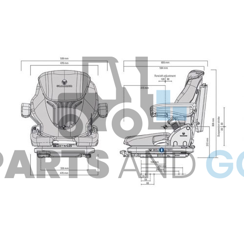 Siège Grammer Primo® M en PVC pour chariot élévateur - Parts & Go