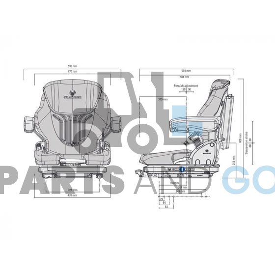 Siège Grammer Primo® M en PVC pour chariot élévateur - Parts & Go