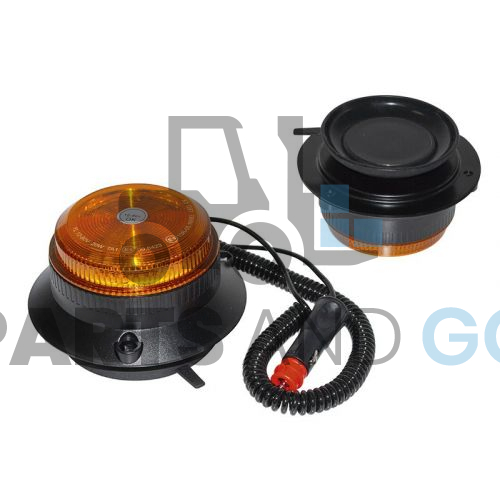 Gyrophare & feu à éclats à led magnétique Multifonction Extra plat -9/80 Volts - 145x70 Entraxe: 112 - IP67 - Parts & Go