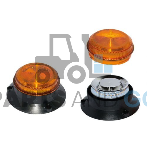 Gyrophare et feu à éclats à LED Multifonction Extra plat, 9/80Volts, 145x62mm, Entraxe 112mm, IP67 - Parts & Go