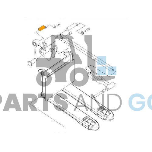 Axe sur cadre de fourche monté sur Gerbeurs Electriques et préparateurs de commande BT - Parts & Go