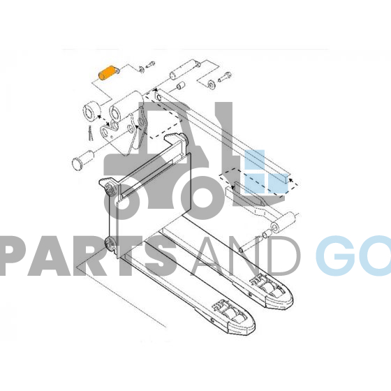 Axe sur cadre de fourche monté sur Gerbeurs Electriques et préparateurs de commande BT - Parts & Go