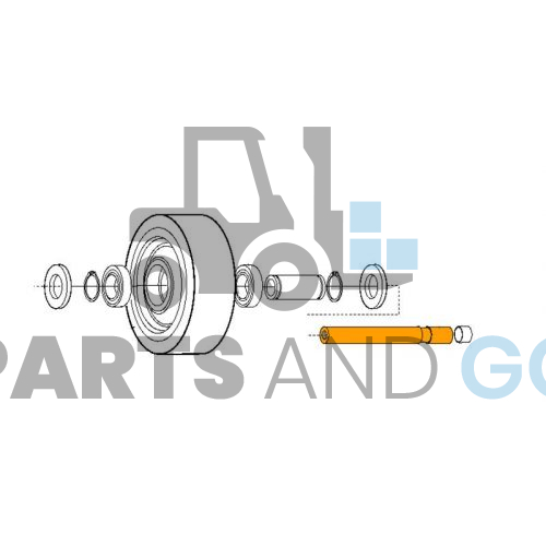 Axe de roue pour Préparateur de commande BT OP 1000, OPW 1200, VR C, VR Veflex et VRE 125-150 - Parts & Go