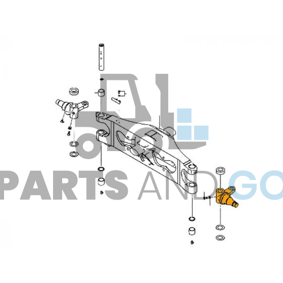 Fusée gauche monté sur Chariot élévateur Mitsubishi FD20-35N, FG15-35 et Nissan L02, 1D2 (DL/GL 20-32) - Parts & Go