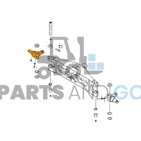 Fusée de direction Droite monté sur Chariot élévateur Mitsubishi FD20-35N, FG15-35 et Nissan L02, 1D2 (DL/GL 20-32) - Parts & Go