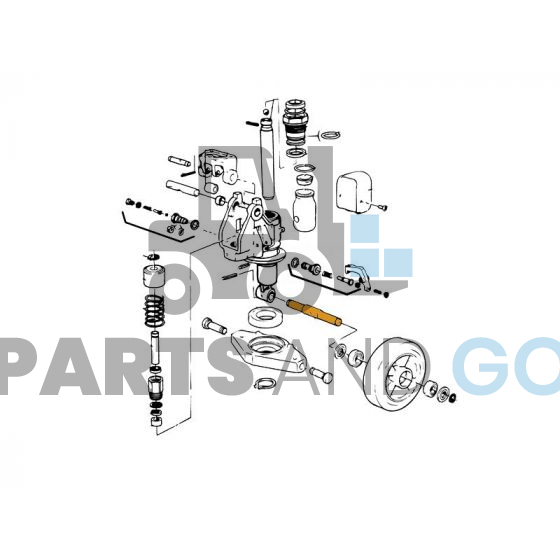 Axe roue directrice diamètre 20/25mm monté sur Transpalettes Manuels Mic TM2000 - Parts & Go