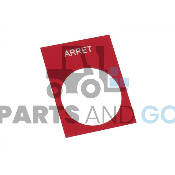 Etiquette Rouge arrêt - Parts & Go