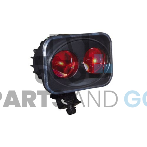 Phare à led de sécurité rouge 12/110 volts, 144x114x104mm - Parts & Go