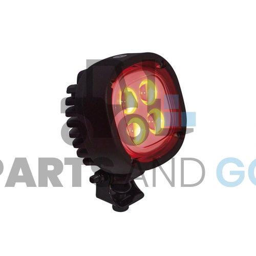 Phare 4 leds Rouge 12-110 volts , 12w, 107x107x82,6 mm - 170Lumens - Parts & Go