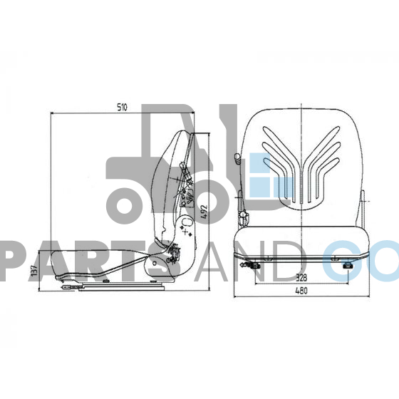 Siège Grammer b12® en PVC pour chariot élévateur - Parts & Go